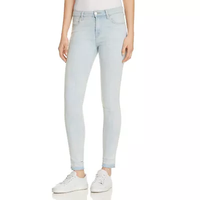 J BRAND Womens Size 27 Light Wash Mid Rise Super Skinny Raw Hem Jeans • $19