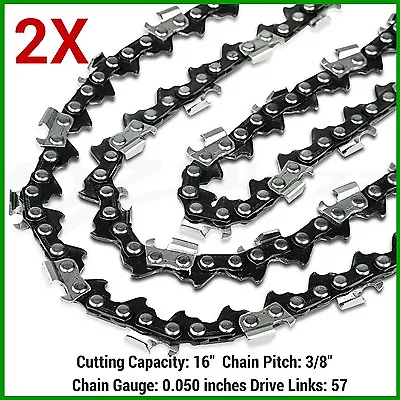 2X CCHAINSAWS CHAIN FITS 16  BAR Ozito PCS-406 ECS406A 57 3/8 LP 050 • $24.70