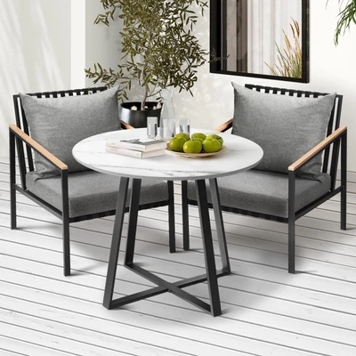 $499.90 • Buy Livsip 3PCS Outdoor Dining Setting Table Sofa Chairs Patio Furniture Bistro Set