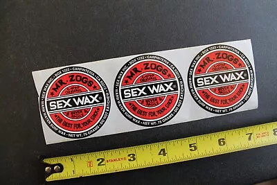 Mr. Zog's Sex Wax Surfboards Red Black Rare Vintage Surfing STICKER - Lot Of 3 • $15