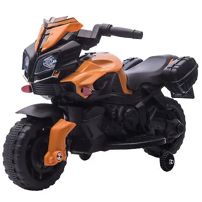 HOMCOM Kids 6V Electric Motorcycle Ride-On Toy Battery 18 - 48 Months Orange • £45.99