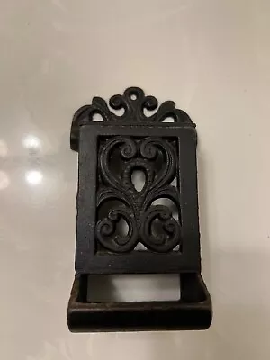 Vintage Match Stick Box Holder Cast Iron DMH-2 Ornate Wall Mount Nice • $15