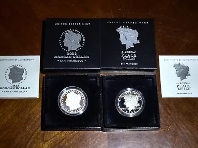 2023 MORGAN AND PEACE Silver DOLLAR PROOFS In OGP   ABSOLUTELY GORGEOUS.   LAST • $159.99