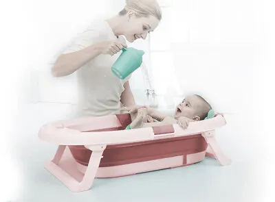 Baby Portable Foldable Bath Tub Bathing Shower For Toddler Kids Infant • £27.99