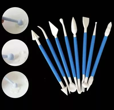 £4.99 • Buy 8pcs Fondant Cake Decorating Sugarcraft Paste Flower Modelling Tools Set Kit