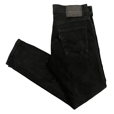 Levi's 508 Jeans Regular Tapered Fit Black Mens 31W 30L Stretch Denim Zip Fly • £24.99