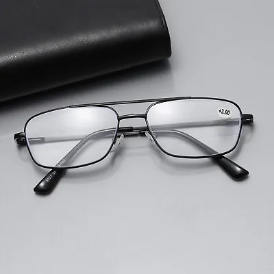 4 PK Mens Retro Aviator Reading Glasses Metal Frame Blue Light Blocking Readers • $15.29