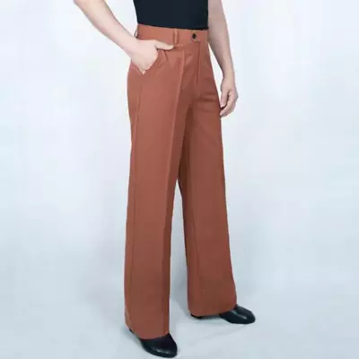 Men Straight Fit Modern Smooth Practice Trousers Ballroom Latin Dance Pants • $35.99