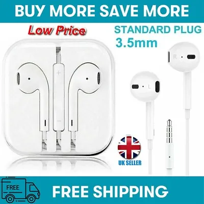 Wired Earphones For Apple IPhone IPad Samsung Headphones With Mic 3.5MM Aux UK T • £2.89