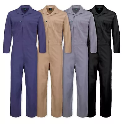 Men's Coverall Long Sleeve Mechanic Jumpsuit Workwear Overalls Elastic Waist • $36.95