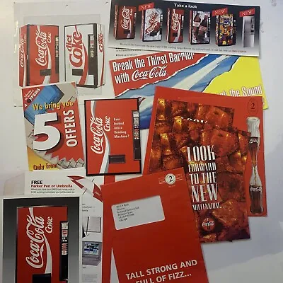 Coca Cola Vending Machine Bundle - Vintage Promotional Leaflets Flyers 80 90s • £10