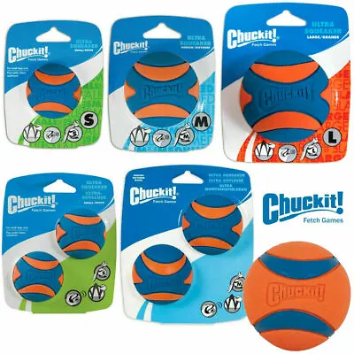 £7.95 • Buy Chuckit ULTRA Squeaker Rubber Balls Dog Puppy Squeaky Bouncy Ball Fun Fetch Toys
