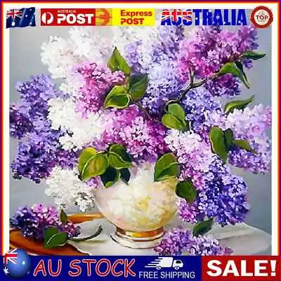 $10.19 • Buy 5D DIY Full Drill Diamond Painting Lavender Vase Cross Stitch Embroidery