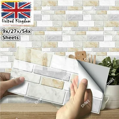 £2.99 • Buy Kitchen Tile Stickers Bathroom Mosaic Sticker Self-adhesive Wall Home Decor