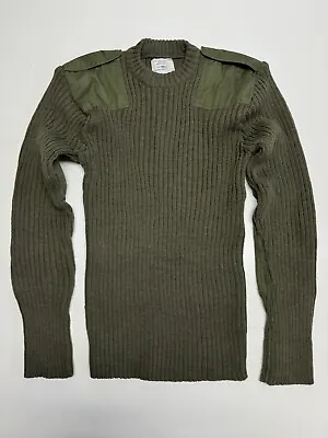 British Military Green Sweater 100% Wool By Jersey Man Men’s Size 100cm Large • $29.99