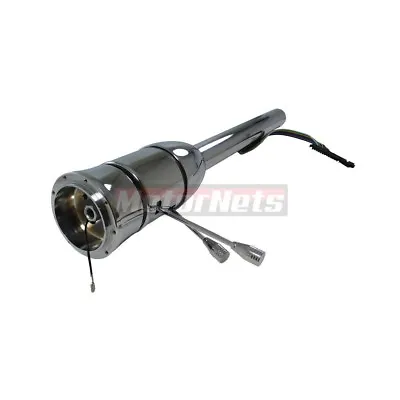 28  Chrome Stainless Tilt Steering Column Floor Shift NO Ignition KEY Street Rod • $329.99