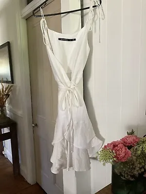 Backstage White Linen Dress S • $12.50