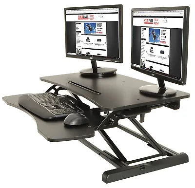 Height Adjustable Standing Desk Monitor Riser Tabletop Sit To Stand Workstation • $84.95