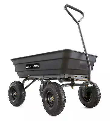 Gorilla Carts GOR4PS 600-lb. Poly Garden Dump Cart With 10  Tires 36-in X 20-in • $100.83
