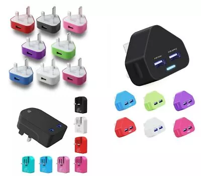 Universal Fast Single OR Dual Folding 2 Port USB Charger Mains Wall Plug Adapter • £12.99