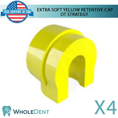 4x OT Strategy Attachment Yellow Silicone Inserts Retentive Caps Dental Implant • $41.90