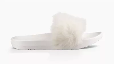 UGG Royale White Fur Slide/Slippers Treadlite 1018875-WHT Brand New • $32.95