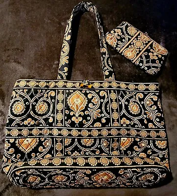 Vera Bradley Brown/Blk Paisley/Floral Shoulder Bag W/Wallet • $12.50