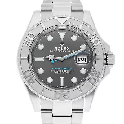 Rolex Yacht-Master 116622 Silver Oyster Bracelet With Gray Bezel Blue Hand • $12350