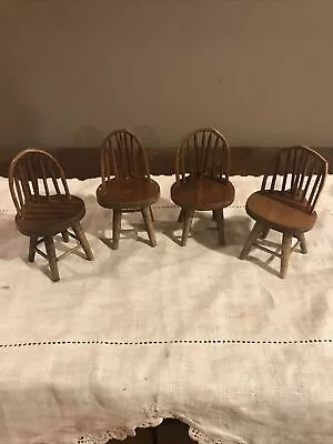 Dollhouse Furniture Windsor Chairs Wood Set Of 4 • $38