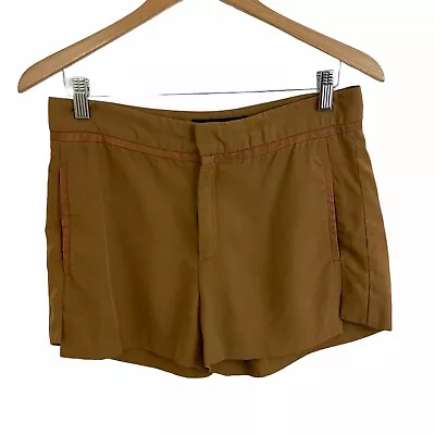 $15 • Buy Zara Woman Brown Mini Shorts Faux Leather Trim Sz M Women’s Casual