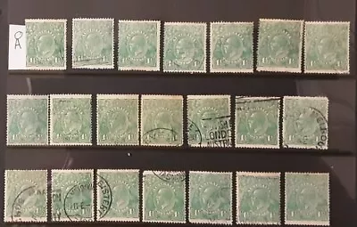  Stamps Australia 1.5d Green KGV Heads X 21 Good/Fine Used Free Post  • $3.49