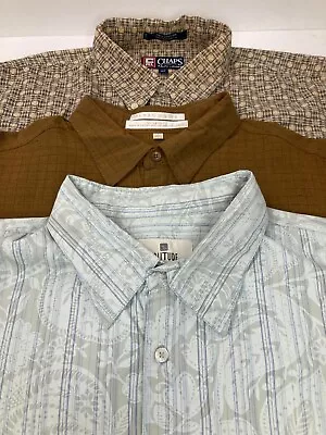 Mens Long Sleeve Button Down Sz XL Shirts Chaps Perry Ellis Solitude Lot Of 3 • $14.99