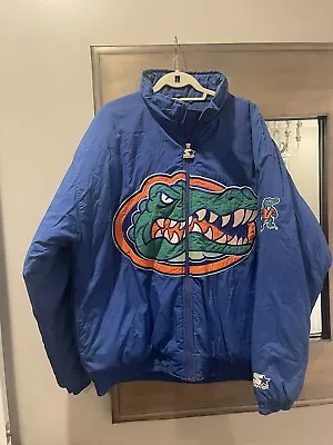 Vintage Starter College Florida Gators  Full Zip  Puffer Jacket Coat Men's XL • $75