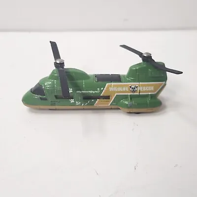 Vintage 2001 Matchbox Transport Helicopter Diecast Cargo Green Chopper • $8