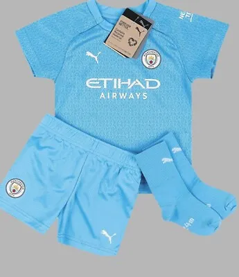 New Manchester City 9-12 Months Infant Boys Baby Football Kit Shirt Shorts Man • £34.99