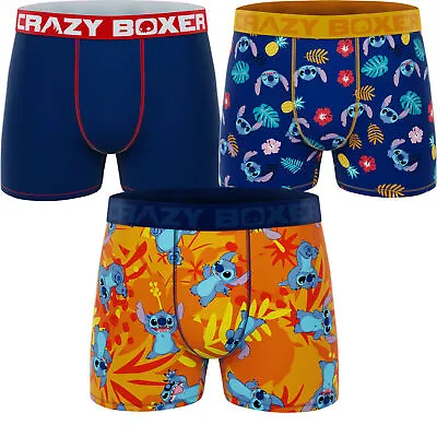Crazy Boxers Lilo And Stitch Boxer Briefs 3-Pack Multi-Color • $29.98