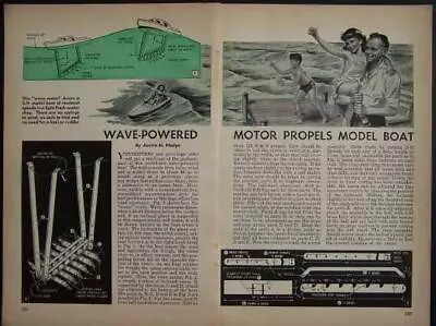 WAVE Powered MOTOR Model Boat 1949 HowTo Build PLANS • $5.89