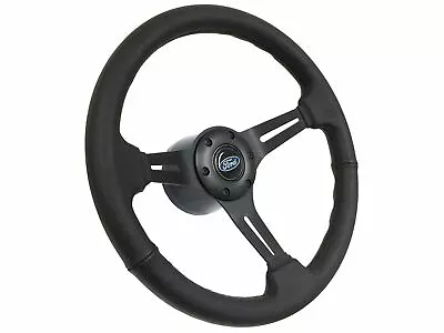 1984-2004 Mustang Fox Body Black Steering Wheel Kit Blue Oval Emblem • $247.49