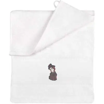 'Scottish Woman In Tartan' Flannel / Guest Towel (TL00060480) • £8.99