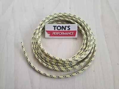 10 Feet Vintage Braided Cloth Covered Primary Wire 14 Gauge 14g Ga Yellow Black • $7.95