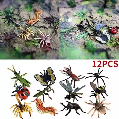 £5.74 • Buy 12x Plastic Insect Model Figures Toy Bugs Scorpion Bee Jungle Decor