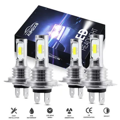 H7 H7 LED Headlight KIT Combo Bulbs High Low Beam Super Bright White 10000K • $29.99