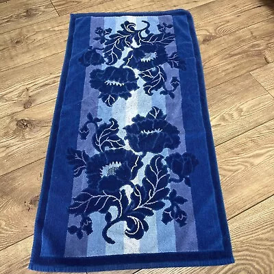 Vintage Floral Blue Hand Towel Retro 70s VW Campervan St Michael • £12.99