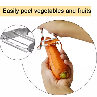 Serrated Blade Stainless Steel Eggplant Potato Cucumber Vegetable Peeler • £5.39