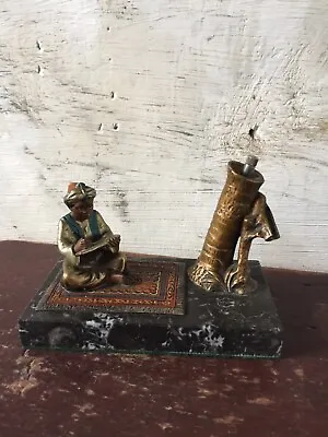 Vintage Austrian Cold Painted Bronze Carpet Seller And Striker After Bergman • £225