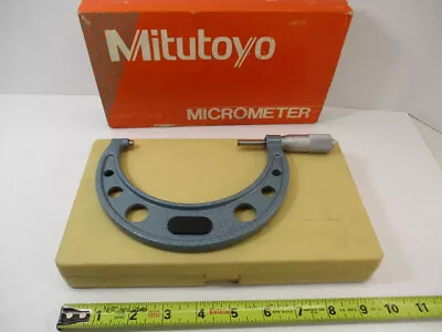 MITUTOYO # 103-117 OD Micrometer 4  - 5  X .0001  Checks On W/ OEM Case EC • $91.97