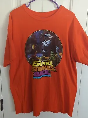$8.77 • Buy Star Wars Empire Strikes Back Yoda Shirt Orange Mens Extra Large