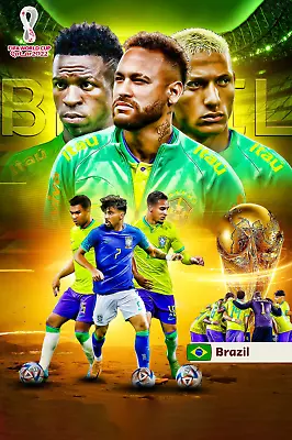 $9.95 • Buy Qatar 2022 World Cup Brazil Soccer Poster  12x18 Inches
