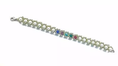 Mom Grandmother Birthstone Bracelet With Genuine Swarovski Crystals • $24