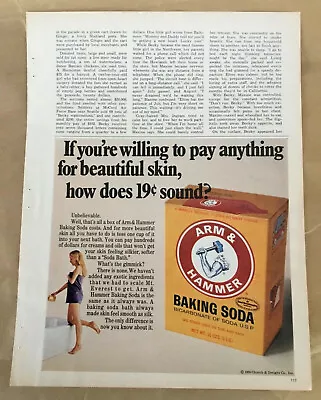 Arm & Hammer Baking Soda Print Ad 1970 Orig Vintage 1970s Retro Beauty Art 19c • $5